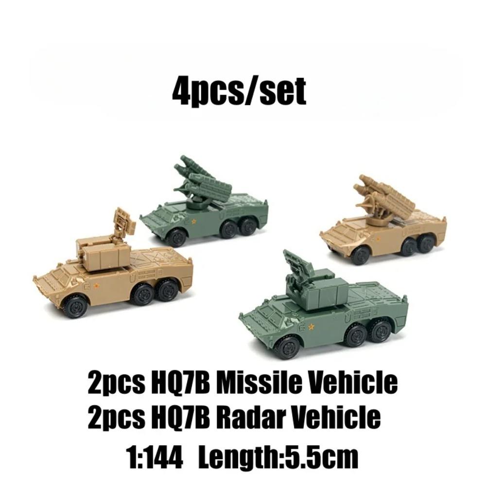4D 1/144 Tank Pěchotní bojové vozidlo Raketomet Hotový model 4ks/sada Miniaturní vojenský model zbraně Hračka