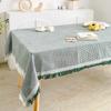 ZISIZ Nordic Cotton Linen Tassel Tablecloth