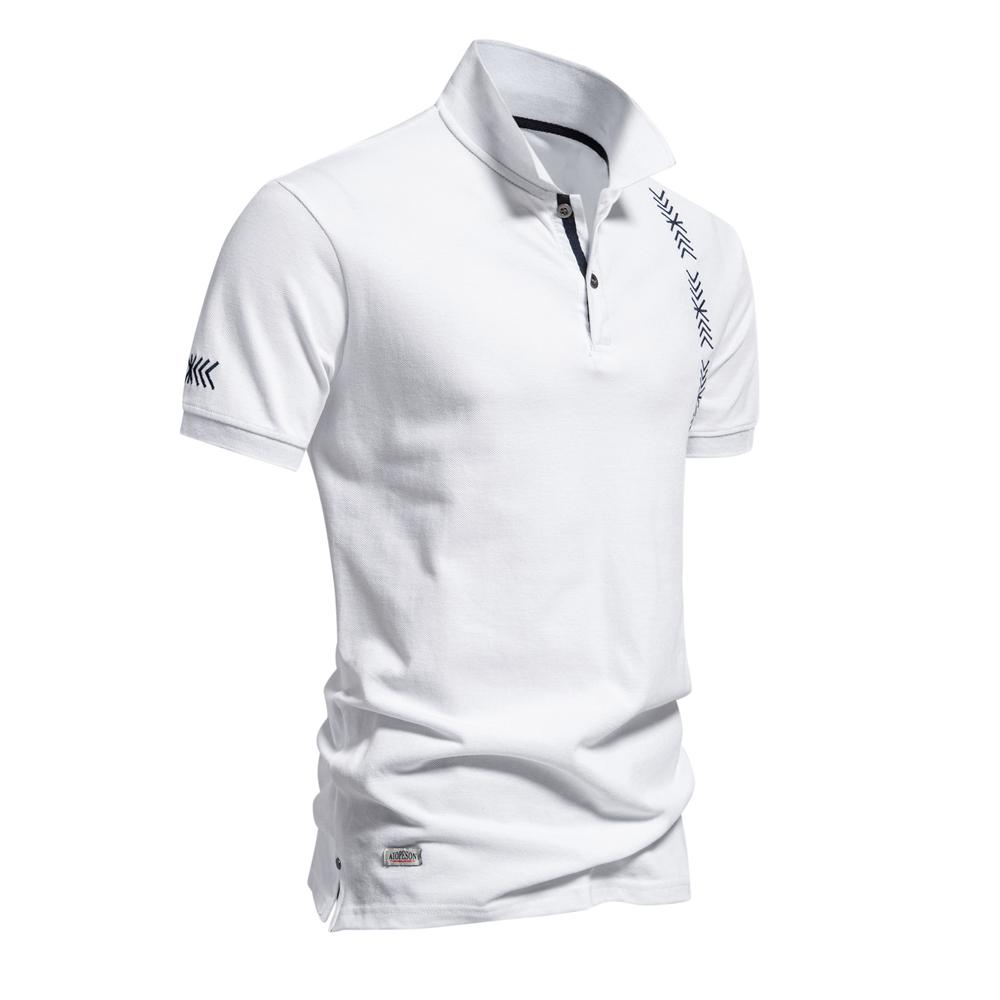 Men’s Polo Shirts Cotton Short Sleeves Lapel Collar Embroidery Casual T-shirts Daily Comfy Menswear Summer Slim Fit Tops