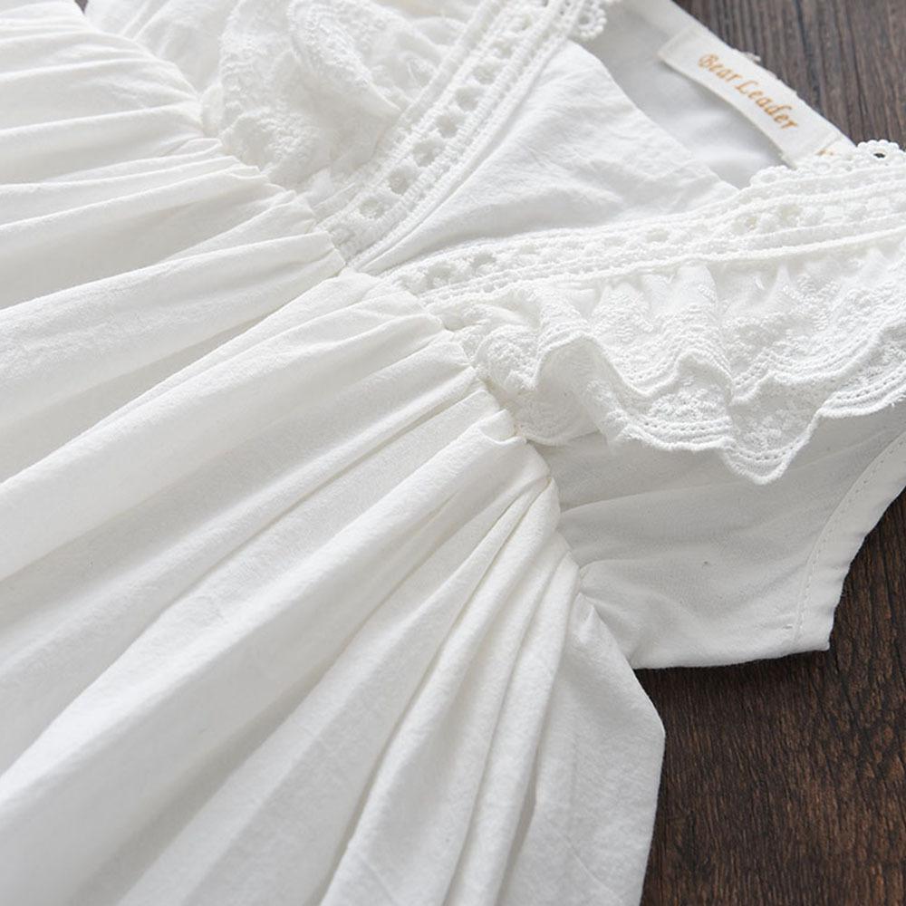 Girls Summer White Lace Princess Dress Thin Sleeveless Vest Dress Baby Stylish Hem Skirt