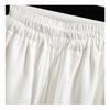 DIMANAF 2026 Summer New Plus Size Women Casual Cotton Wide Leg Pants Elastic Waist Drawstring Solid Color Straight Trousers