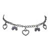 Heart and Bowknot Pendant Necklace Adjustable Length Neckchain Ornament Versatile Choker Neck Accessory for Ladies