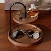 Wooden Key Storage Rack Space Saving Jewelry Display Stand Vintage Two Tier Holder  Coffee Table