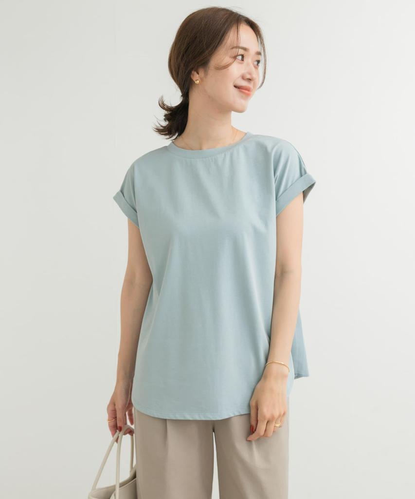 URBAN RESEARCH DOORS Shirred Fabric Docking Size M Women's T-Shirt, DRA5-21W104, Blue,