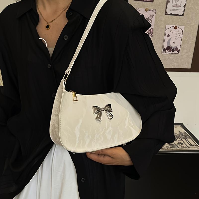 Sweet Fresh Small Bow Handbag for Women Trendy Underarm Shoulder Bag, Suitable for Daily Use, Outings, Dates, Parties, Gifts.