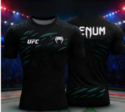 UFC Herren 3D-Druck Trainings-T-Shirt Sommer Kurzarm Lässiger Komfort Sportoberteil Boxen MMA Fitnessstudio Straße