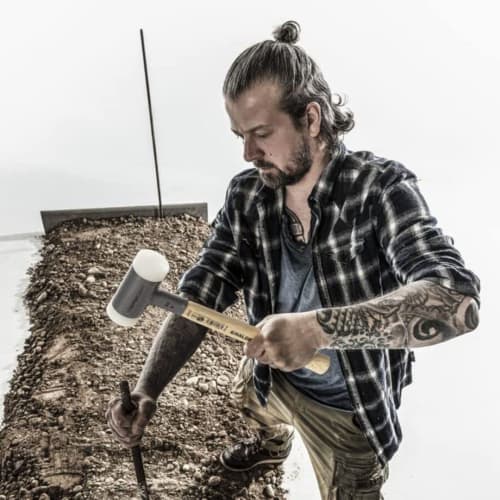 Rohmheld HALDER Shockless Recoilless Supercraft Hammer with Hickory Handle and White Nylon Shaft, 60mm Diameter, 3366.060