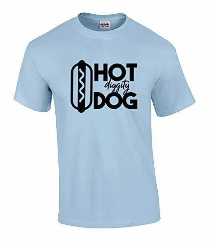 

Funny Hot Diggity Dog Adult Unisex Short Sleeve Tee Shirt Carolina Blue 4XL