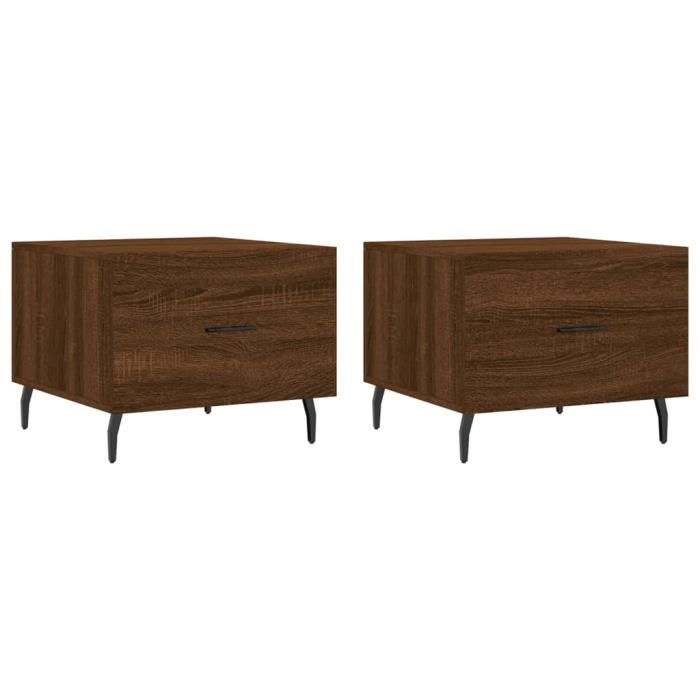 VidaXL Coffee Tables 2 Pcs Brown Oak 50x50x40 Cm Engineered Wood 829443
