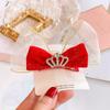 1pc New Year Girls Cute Red Gold Velvet Hairpins for Kids Children Sweet Hair Rope Hair Clip Barrettes Fashion Bow Accessories