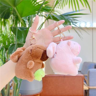 Niedliche Cartoon Plüsch Flügel Capybara Schlüsselanhänger Kawaii Taschenanhänger Hängende Ornamente Zubehör Weiche Stoffpuppe Spielzeug Schlüsselring Geschenke