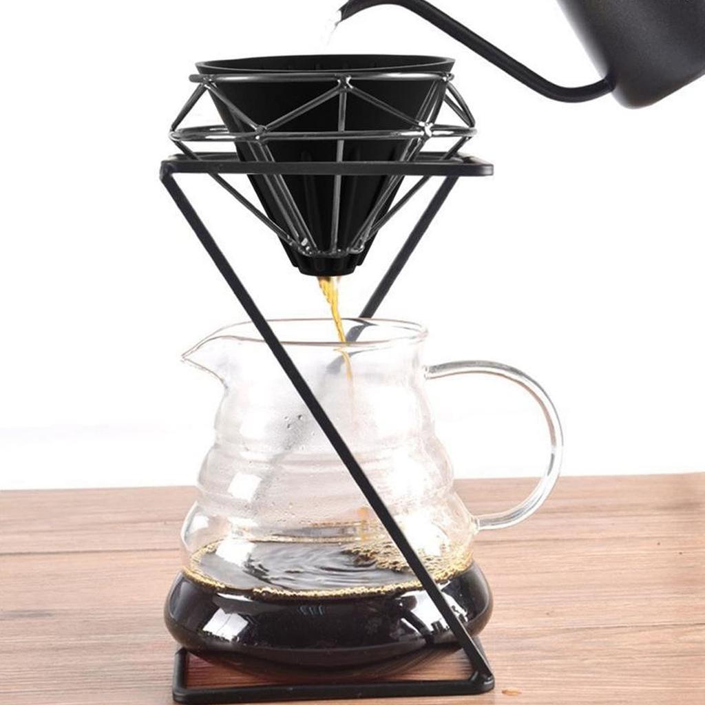 Silicone Coffee Dripper with Easy-to-Clean Silicone Coffee Filter, Easy Operation, BPA-Free, for Travel, Office, Camping (Black)