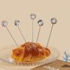 4Pcs Reusable Cocktail Pick 304 Stainless Steel Fruit Fork Kitchen Gadgets Wine Needle  Party