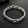 Men's Stainless Steel Fashionable Simple Personalized Smooth Hollow Motorcycle Chain Titanium Bracelet