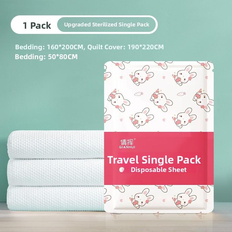 Travel Disposable Bed Sheet Cover Pillowcase Four-Piece Set Hotel Bed Linens Double Thick Dirty Barrier Cover