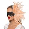 Feather Side Headpiece with Lace Eye Mask for Carnival Parade Masquerade Ball Mardi Gras Party Samba Dance Costume Outfit