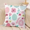 Easter Eggs Cartoon Cushion Cover Silky Short Plush Invisible Zipper Dustproof Sofa Pillow Case For Home Decor