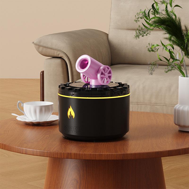 Creative Mini Canon Aroma Diffuser: Desktop Air Atomizing Volcano Humidifier