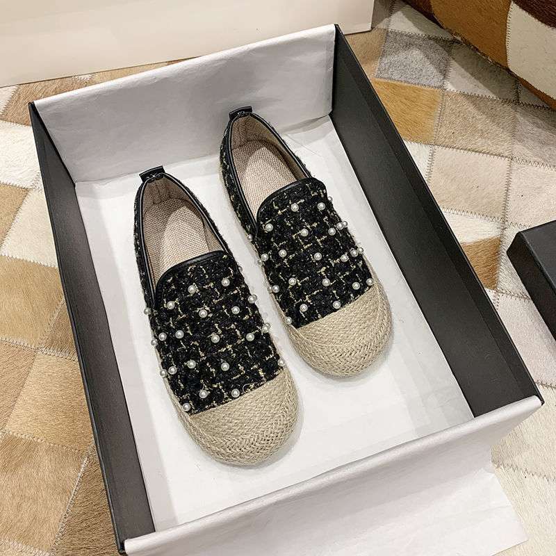 Xiaoxiangfeng gewebte Einzelschuhe Mädchen 2025 Frühling neu vielseitiger Feenstil Abendschuhe flache ein Pedal Doudou-Schuhe