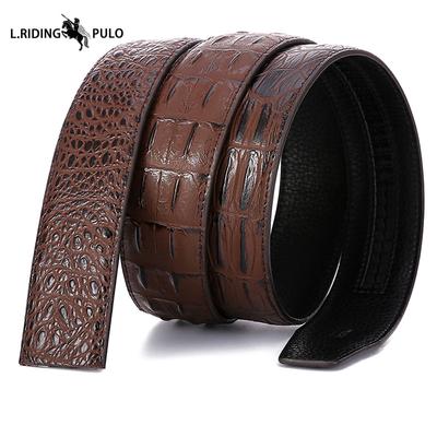 Riemlichaam met krokodillenpatroon Automatische gespriemstrip Echte leren riem Herenriem