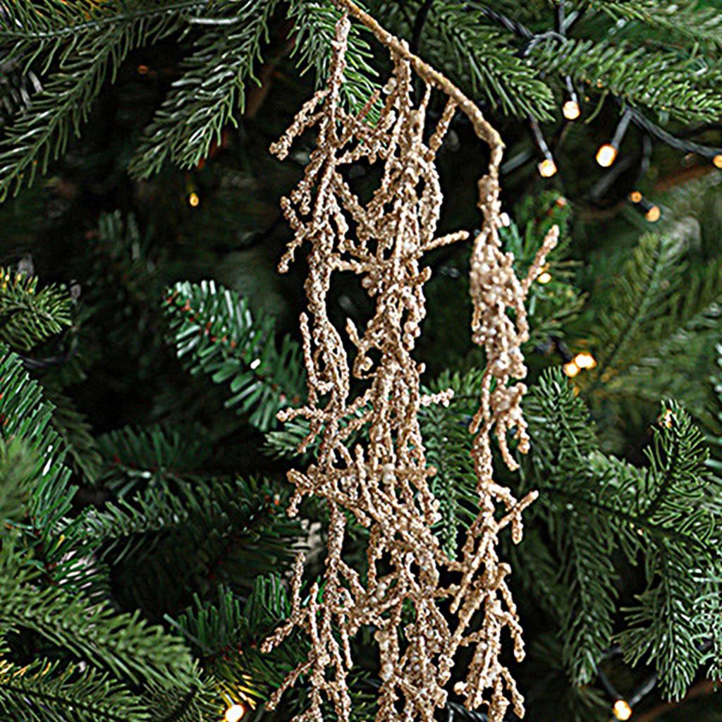 Christmas Tree Filler Stem Branches Glitter Garland Christmas Picks For Crafts For Indoor Holiday Winter Fall Mantle Outdoor