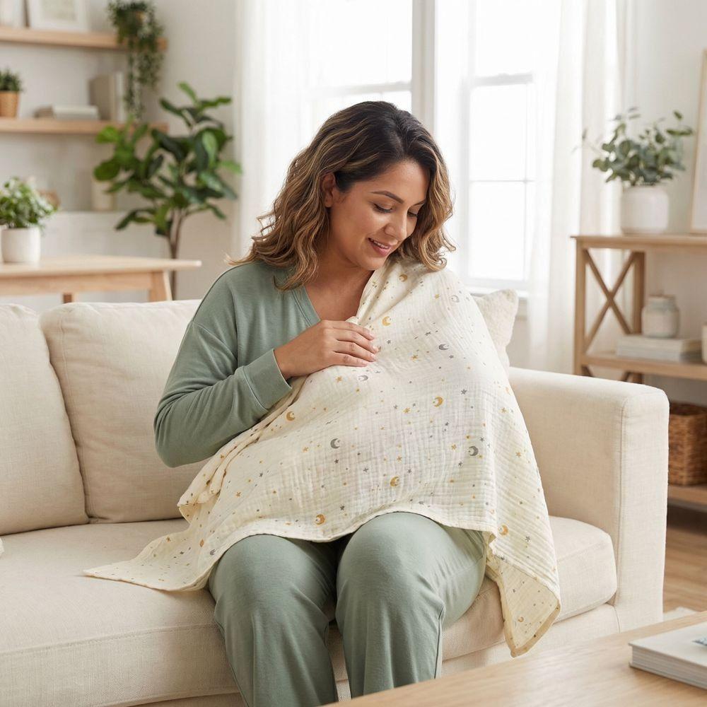 Cotton Breastfeeding Nursing Cover Adjustable Stroller Blanket Apron Breast Feeding Blanket  Kids