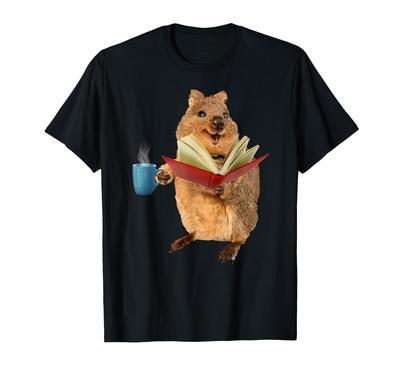 Süßes Quokka, Buch und Kaffee Geschenk T-Shirt