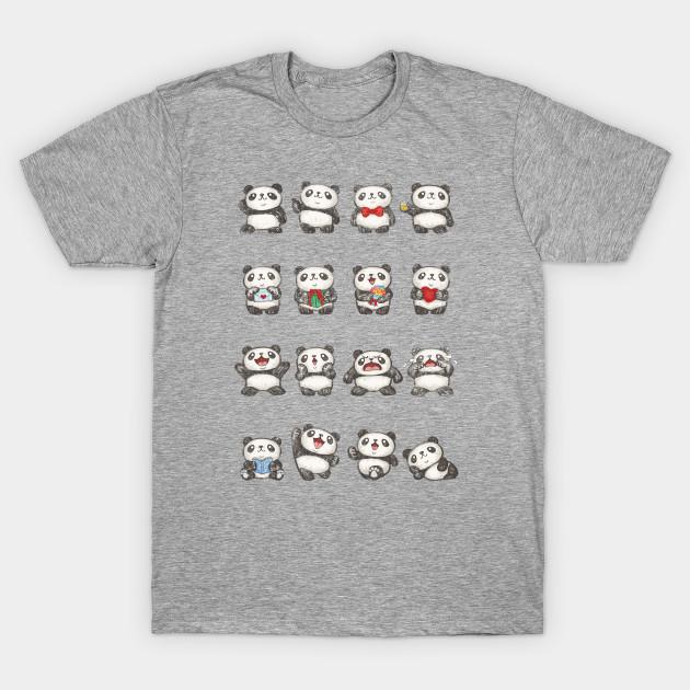 Unisex Fashion TShirt Various Feeling Of Panda Print TShirt Plus Size S-5XL T-Shirt 100%Cotton Tops O Neck Short Sleeve Tees