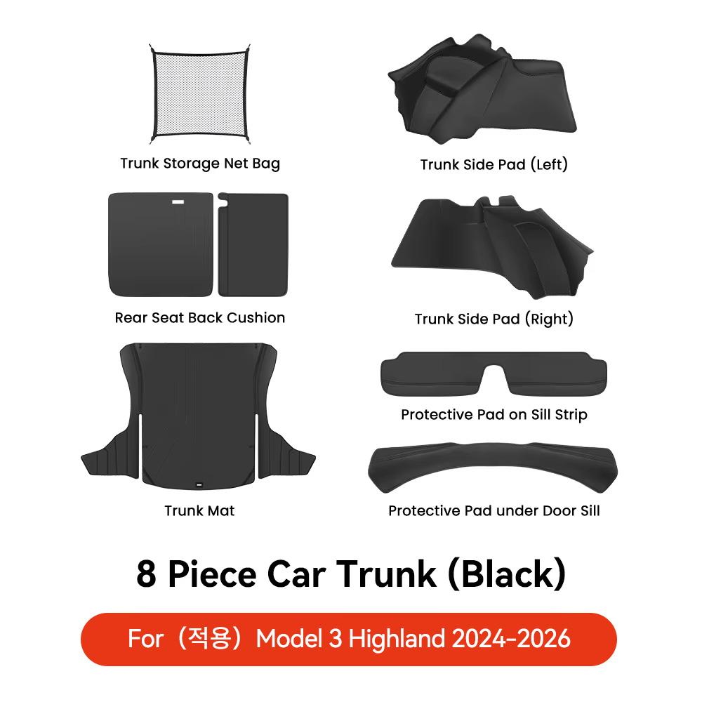 YZ For Tesla Model Y Juniper 2025 New Leather Trunk Mats Fully Surrounded Waterproof Non-Slip Liner Custom Floor Mat Accessories