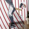 Red Stripes American Baseball Modern Printed Tulle Curtains for Bedroom Balcony Window Decor Creative Fashion Home Sheer Curtain