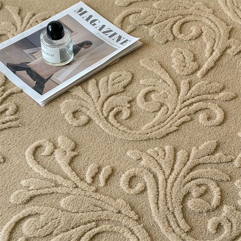 1PCS Plush Embossed Fitted Sheet Thick Warm Bedding for Autumn Winter Soft Comfortable Fabric Deep Pocket Design for Queen King Single  No Pillowcases