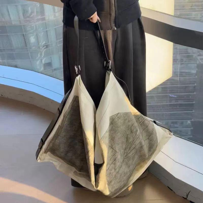 

Модная повседневная холщовая сумка-тоут с минималистичным принтом, большой вместимости для женщин слоновая кость/белый