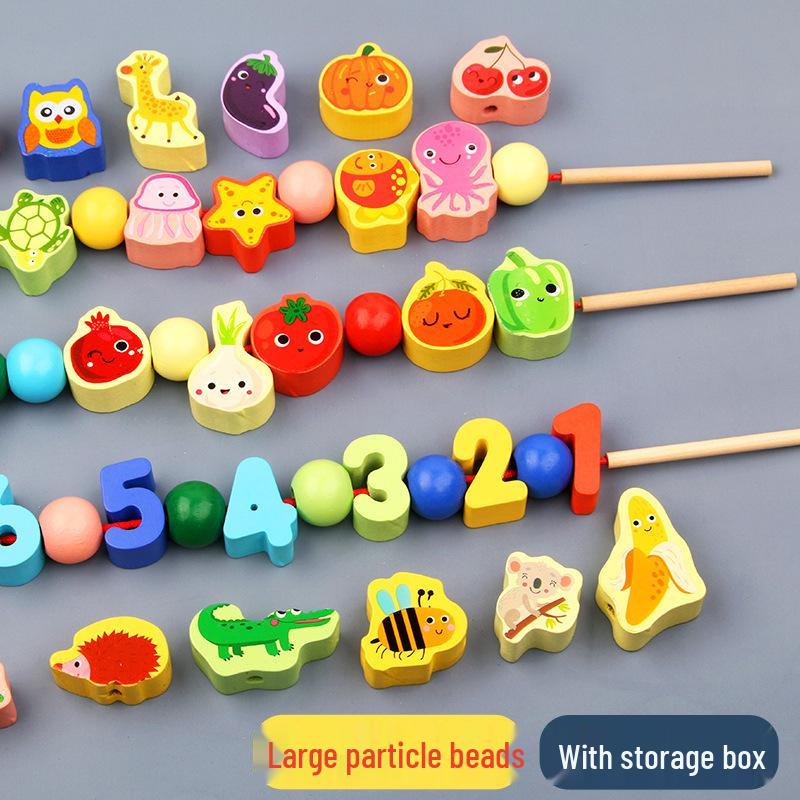 Wooden Bead Stringing Toy for Children's Educational Development