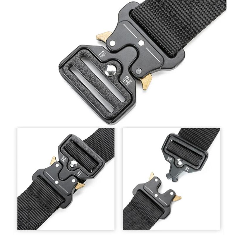 Quick Release Tactical Belt Military Nylon Outdoor Sports Accessories for Men Women Black Durable Lightweight