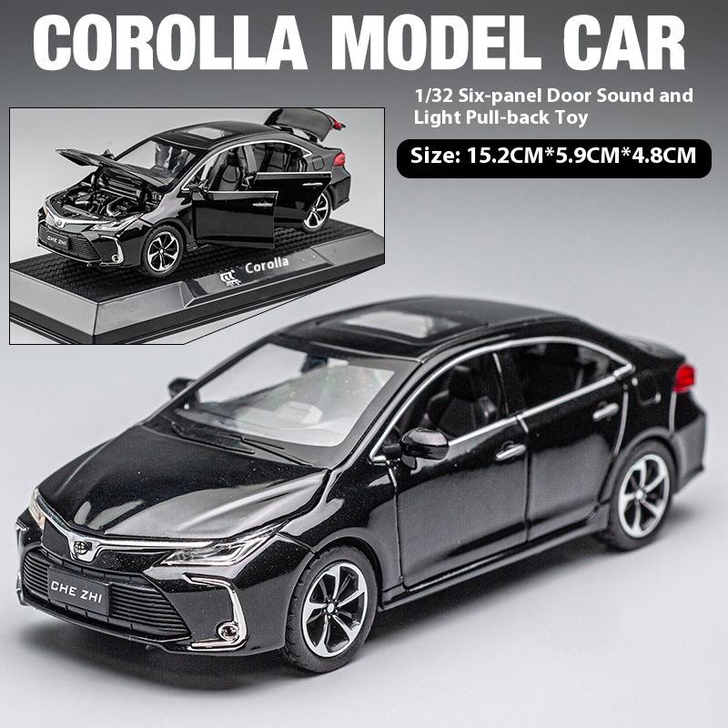 1/32 Alloy Die-cast Toyota Corolla Car Model Simulation Sound and Light Pull Children's Toy Car Collections for Boys' Birthday Gifts