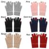Keep Finger Warm Cute Soft Elastic Full Finger Thicken Warm Touch Screen Mittens Knitted Gloves