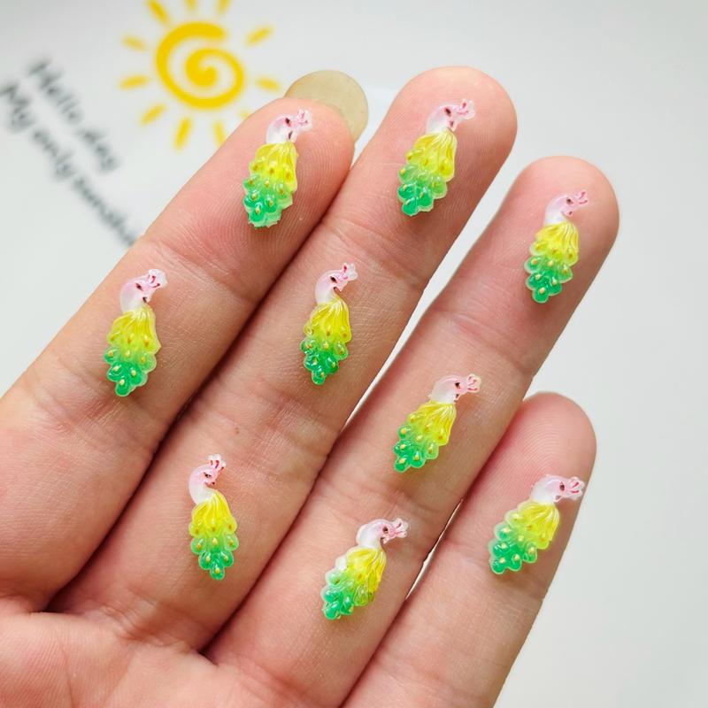 

50 Pcs Latest Cute Small Resin Animation Animal Peacock Flatback Ornament Diy Jewelry Making Manicure Hairwear Accessories A43