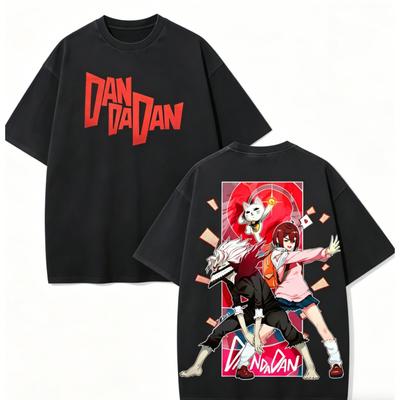 Dan Da Dan Anime Lover Washed T-shirt Year Round Clothing High Quality Personality Clothes Plus Size Unisex New Model Couples Tee