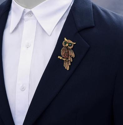 Fashion Retro Inlaid Diamond Brooch, Sweater Jacket Brooch