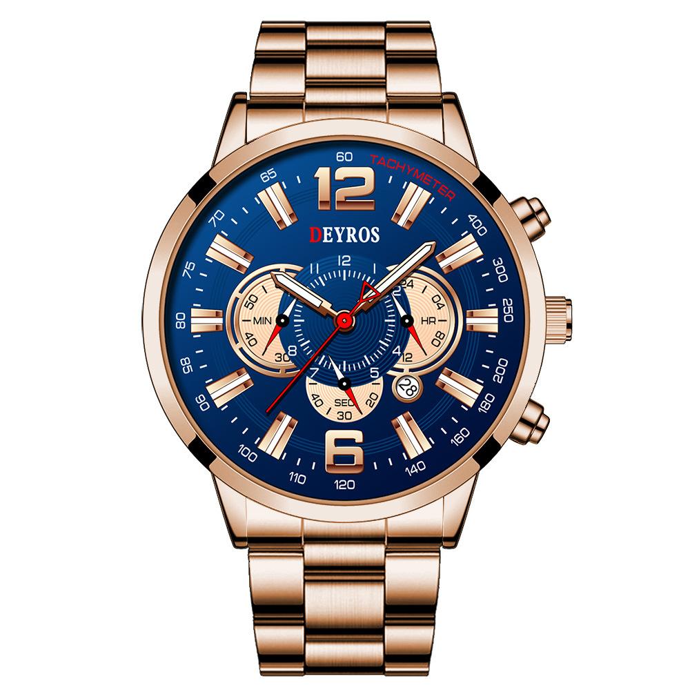 Men'S Watch Fashion Student Calendar Luminous Quartz Movement Watch
