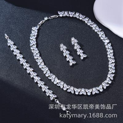 Bright And Trendy Colorful Bracelets, Earrings, Necklaces, Bridal Sets, Luxury Water Drop Jewelry Sets.