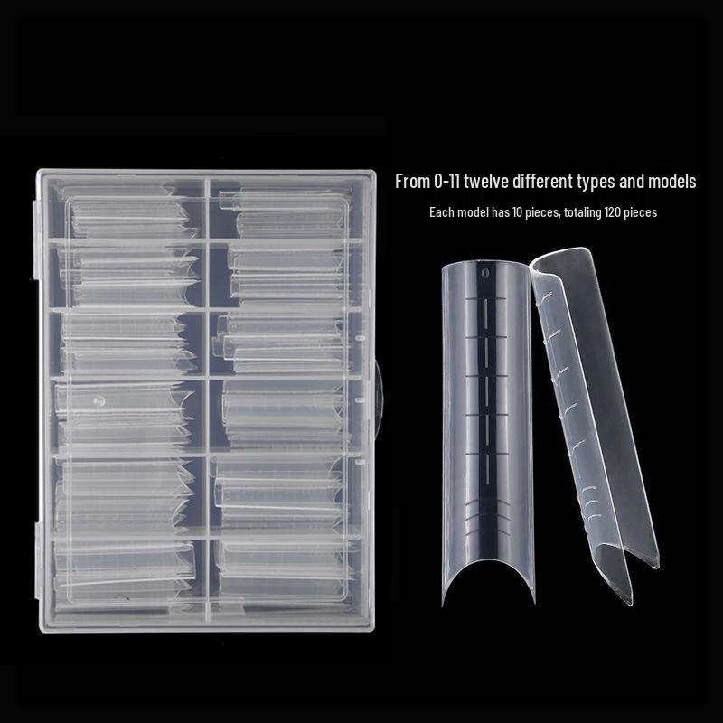 

120-Piece Crystal Nail Extension Molds with Scale U-Shaped Tips