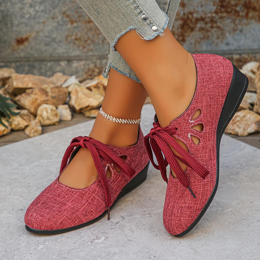 Autumn New Elegant Temperament Flat Lace-Up Single Shoes Women'S All Seasons Spring Style Shallow Mouth, Women Shoes