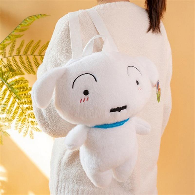 Anime Crayon Shin Chan Backpack Cute Plush Cartoon Crayon Shin Chan Stuffed Toys Bag Accompany Dolls Bedroom Decoration Gift