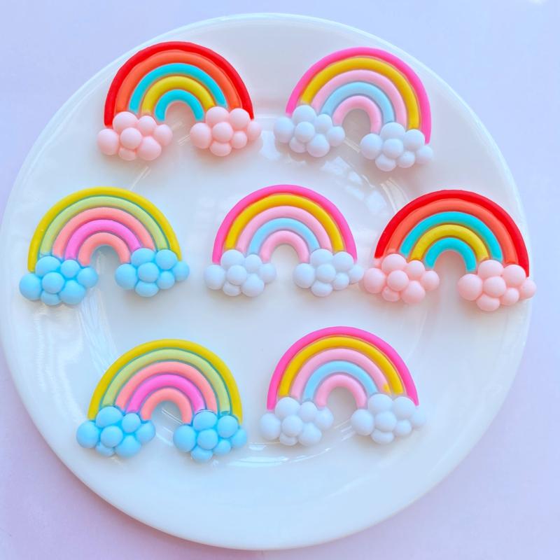 

8Pcs New Mini Cute Rainbow Flat back Acrylic Cabochons Scrapbooking DIY Jewelry Craft Decoration Accessorie