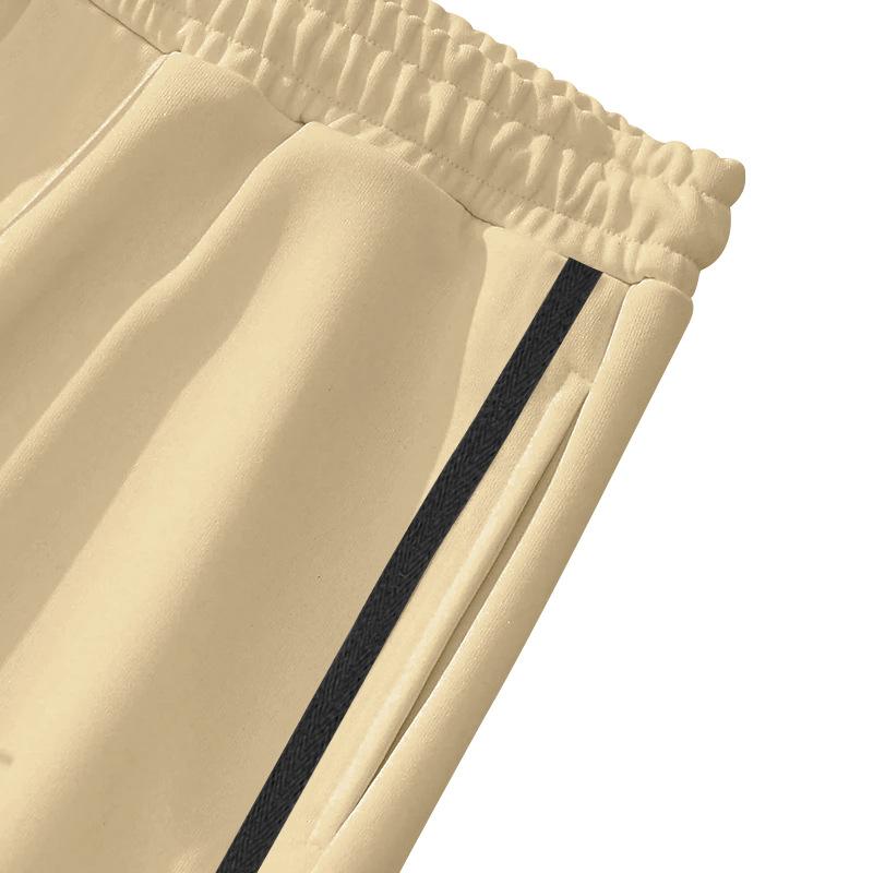 Sports row button men's casual trousers spring and autumn models loose straight drawstring large size trousers men