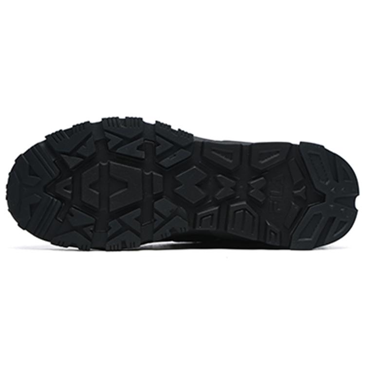 FILA Trek 1S Textile , Synthetic Leather Casual Height Increasing Low top Chunky Sneakers Men's Black Gray (Unisex) Chunky Sneakers
