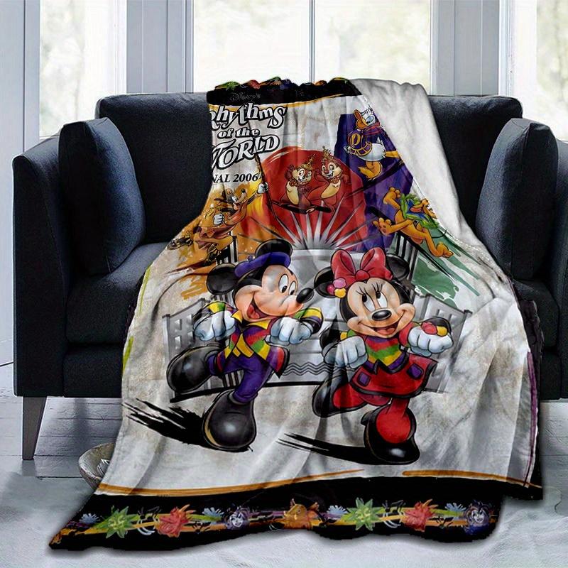 1pc, Disney Mickey and Minnie Home Decor Blanket- Perfect as a Cozy Sofa Throw, Outdoor Blanket, or Gift, Flannel Coverlet, Ideal for Bedrooms