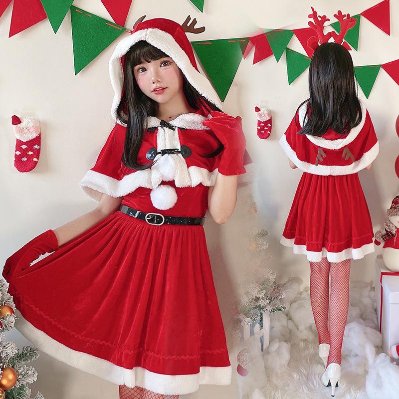 Christmas Costume Shawl Cape Santa Costume Christmas Costume Party Dress New Year's Robe Performance Costume