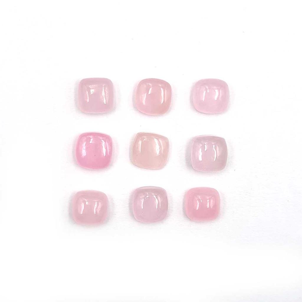 Dyed Pink Jade Square Cushion Cabochon Loose Gemstone Lot 50 Pcs 7 MM 100 CT For Jewelry Making
